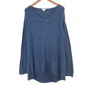 PURE JILL 100% Cotton Knit Sweater Blue Women's Size Medium